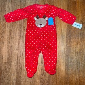 6month neutral fleece footie pajamas; new with tag